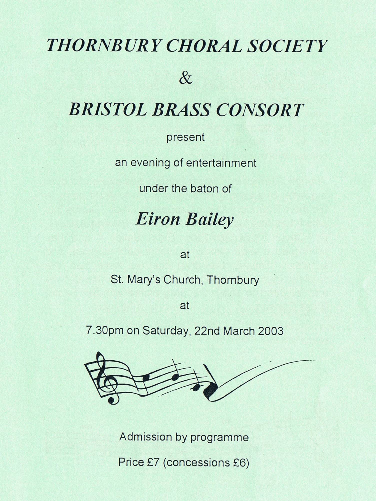 Thornbury Choral Society Past Performances